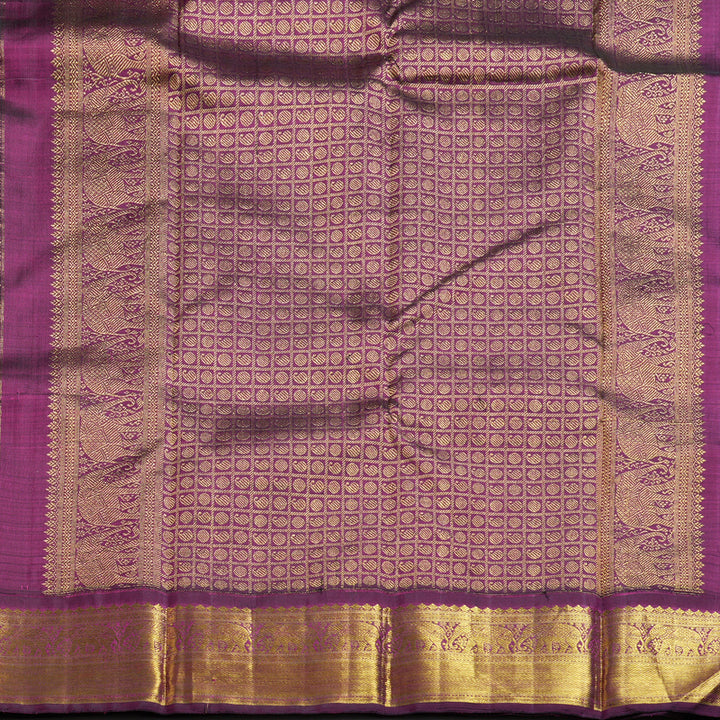 Hayagrivas Sky Blue Handloom Kanjivaram Silk Saree with Dark Purple Border BBD264E5-1