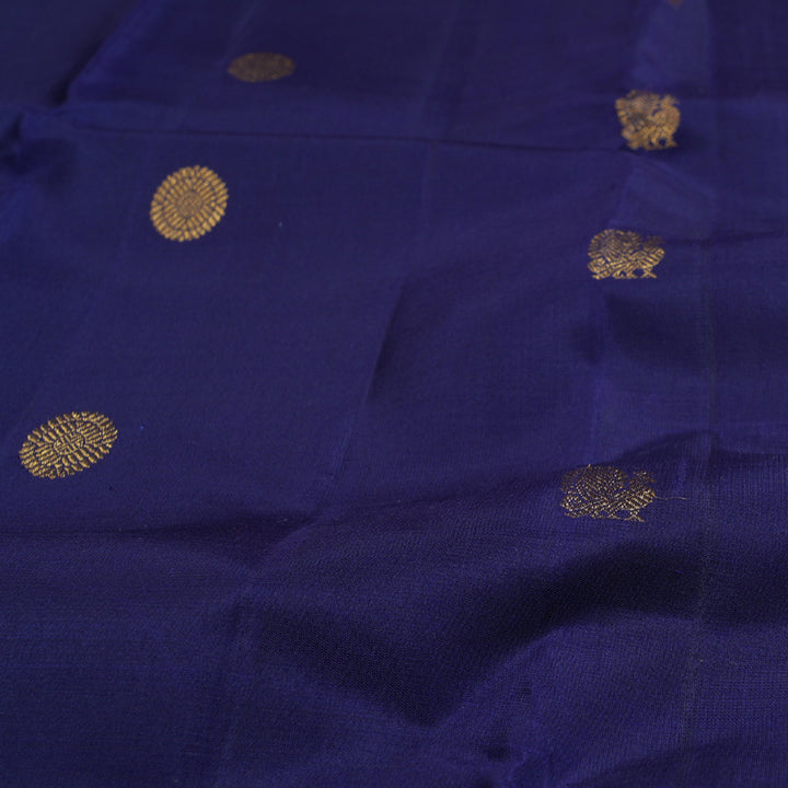 Hayagrivas Blue Kanjivaram Silk Saree with Mandhalir Border - BBD271E1-1