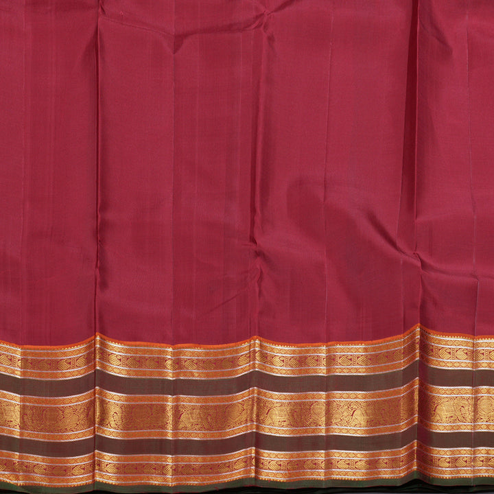 Hayagrivas Blue Kanjivaram Silk Saree with Mandhalir Border - BBD271E1-1