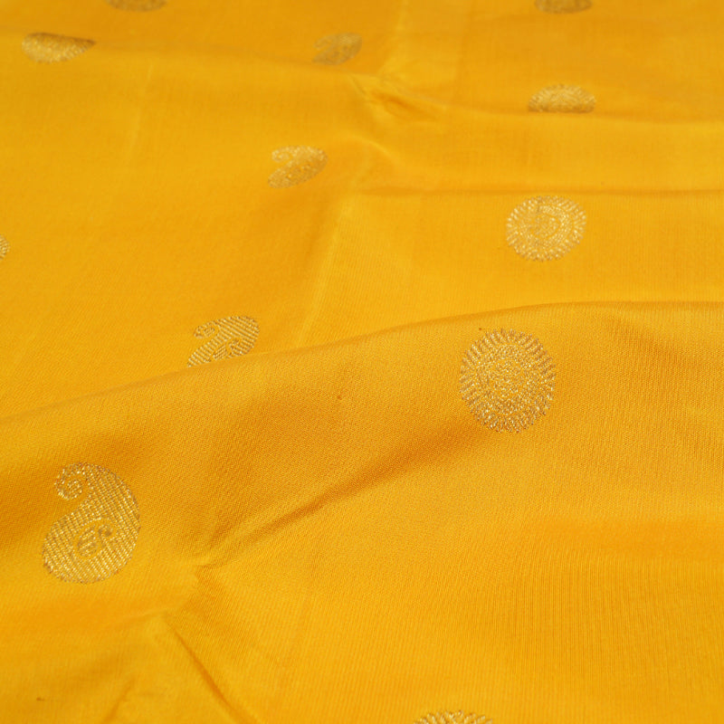 Hayagrivas Yellow Kanjivaram Silk Saree with Pink Border - BBD276E4-1