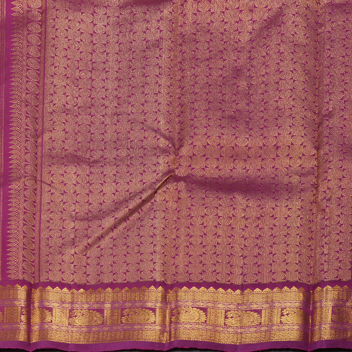 Hayagrivas Yellow Kanjivaram Silk Saree with Pink Border - BBD276E4-1