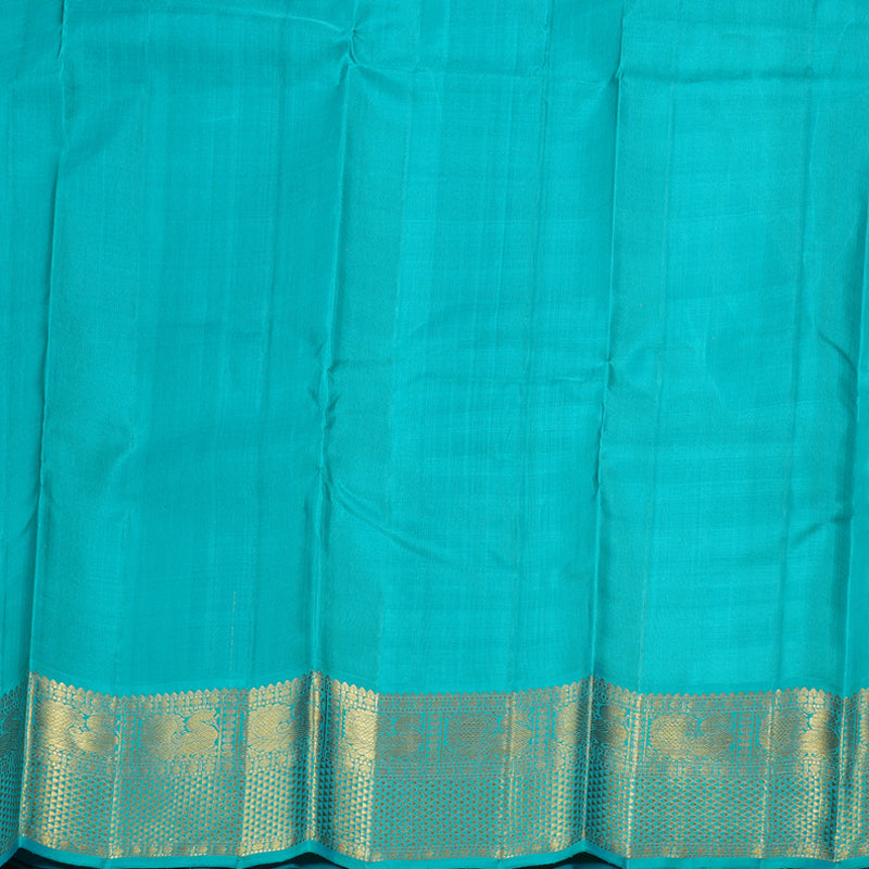 Hayagrivas Purple Kanjivaram Silk Saree with Sea Blue Border BBD280E8-1