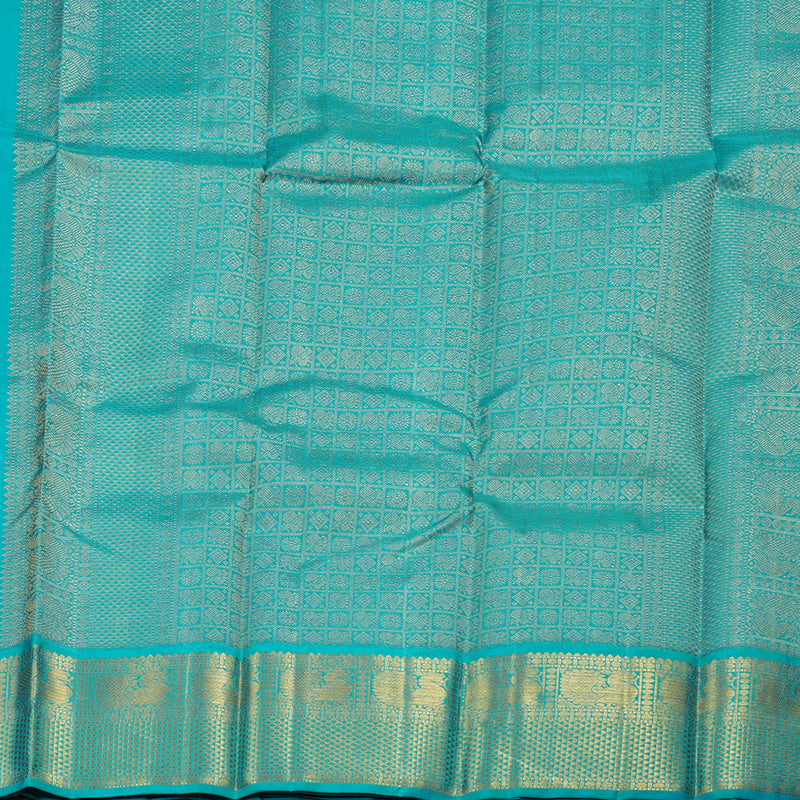 Hayagrivas Purple Kanjivaram Silk Saree with Sea Blue Border BBD280E8-1