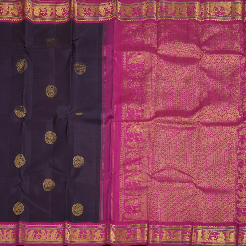 Hayagrivas Handloom Kanjivaram Korvai Silk Saree BBD317E4-5