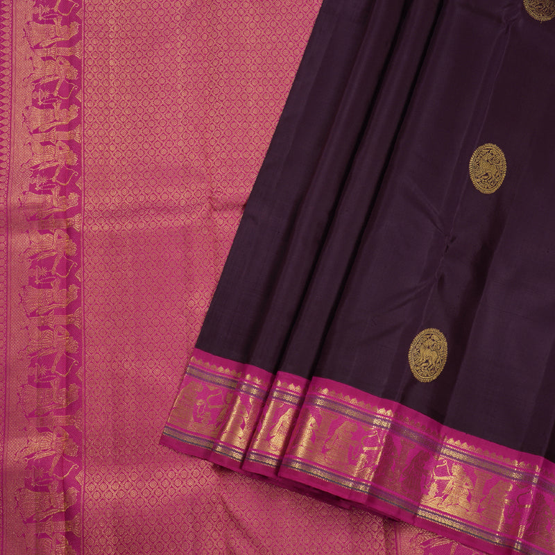 Hayagrivas Handloom Kanjivaram Korvai Silk Saree BBD317E4-5