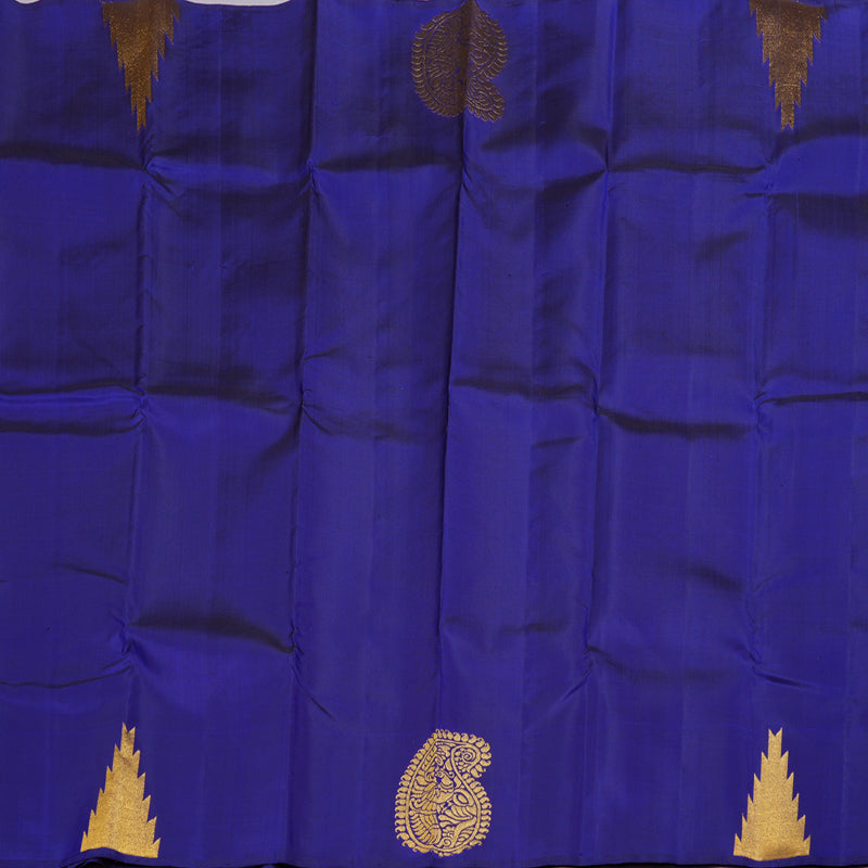 Hayagrivas Blue Kanjivaram Silk Saree with  Border BBD321E8-1