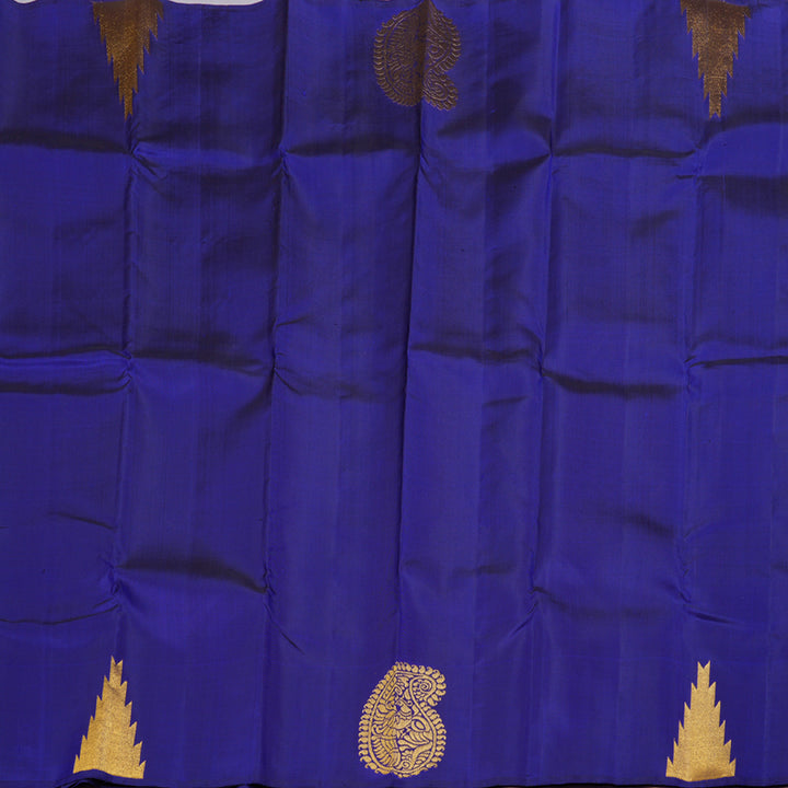 Hayagrivas Blue Kanjivaram Silk Saree with  Border BBD321E8-1