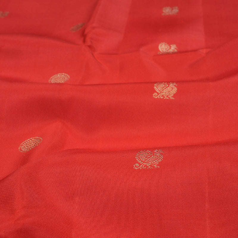 Hayagrivas Red Kanjivaram Silk Saree with Baby Pink Border- BBD324E2-1