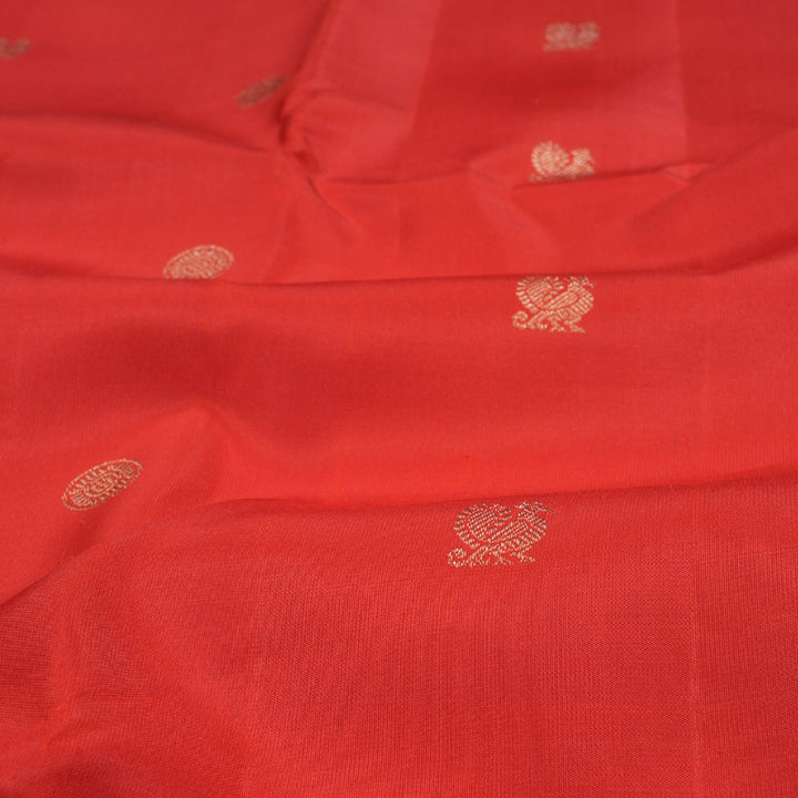 Hayagrivas Red Kanjivaram Silk Saree with Baby Pink Border- BBD324E2-1