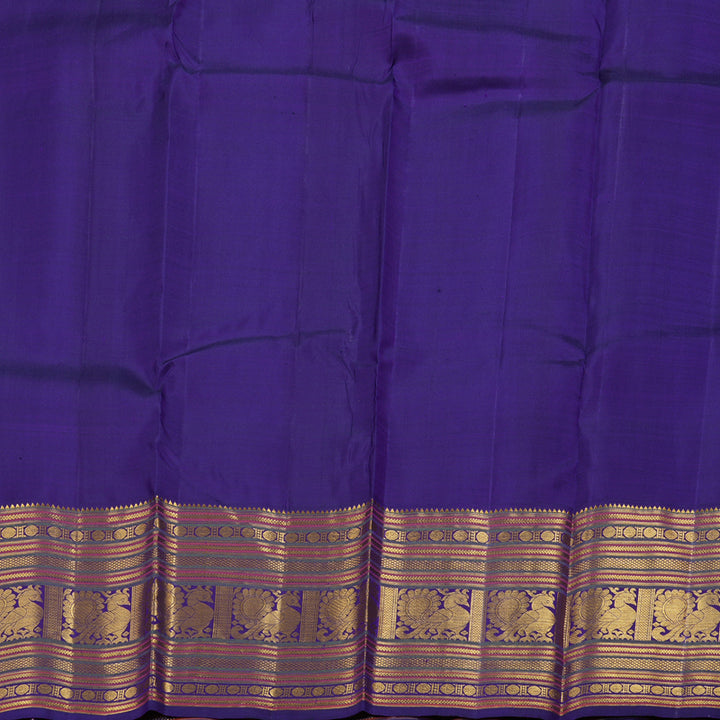 Hayagrivas Yellow Kanjivaram Silk Saree with Blue Border - BBD335E7-1