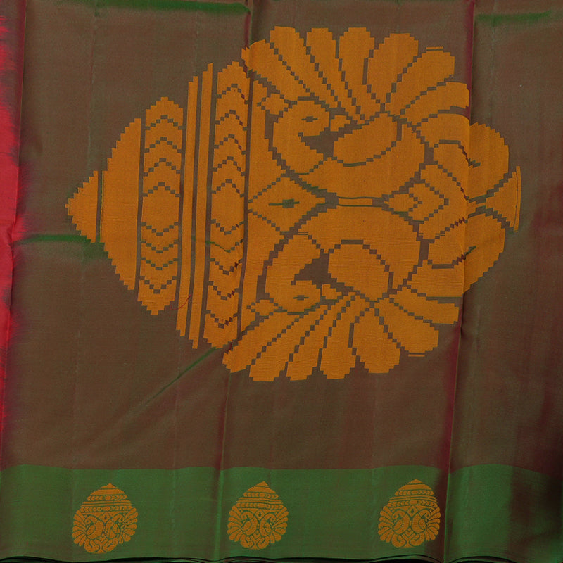 Hayagrivas Red Handloom Kanjivaram Silk Saree with Mandhalir Border BBD336E1-6