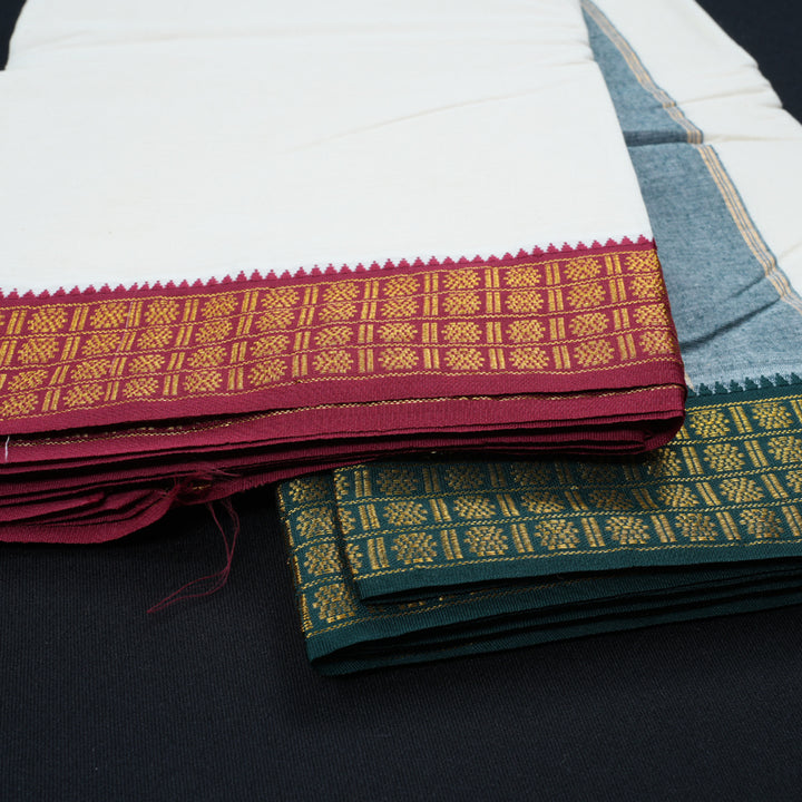Hayagrivas Handloom 10*6 Cotton Dhothi BBD350E3-1