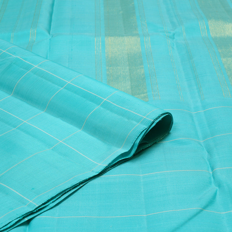 Hayagrivas Handloom  Lemon Yellow With Teal Kanjivaram Silk Saree BBD355E11-1