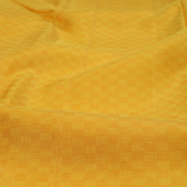 Hayagrivas Mustard Yellow Kanjivaram Silk Saree with Pink Border