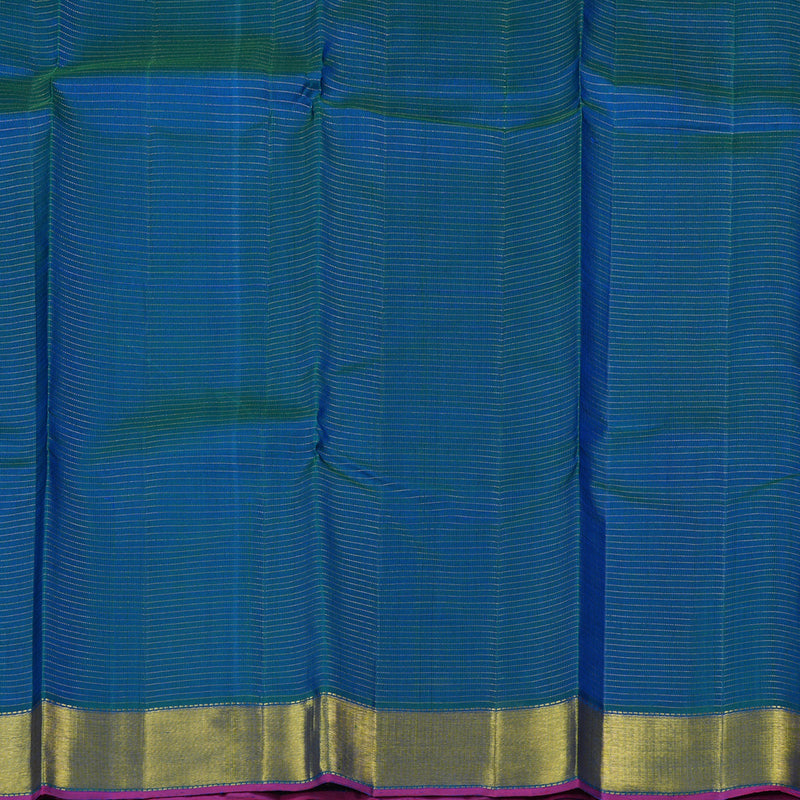 Hayagrivas Peacock Blue Handloom Kanjivaram Silk Saree BBD356E7-3