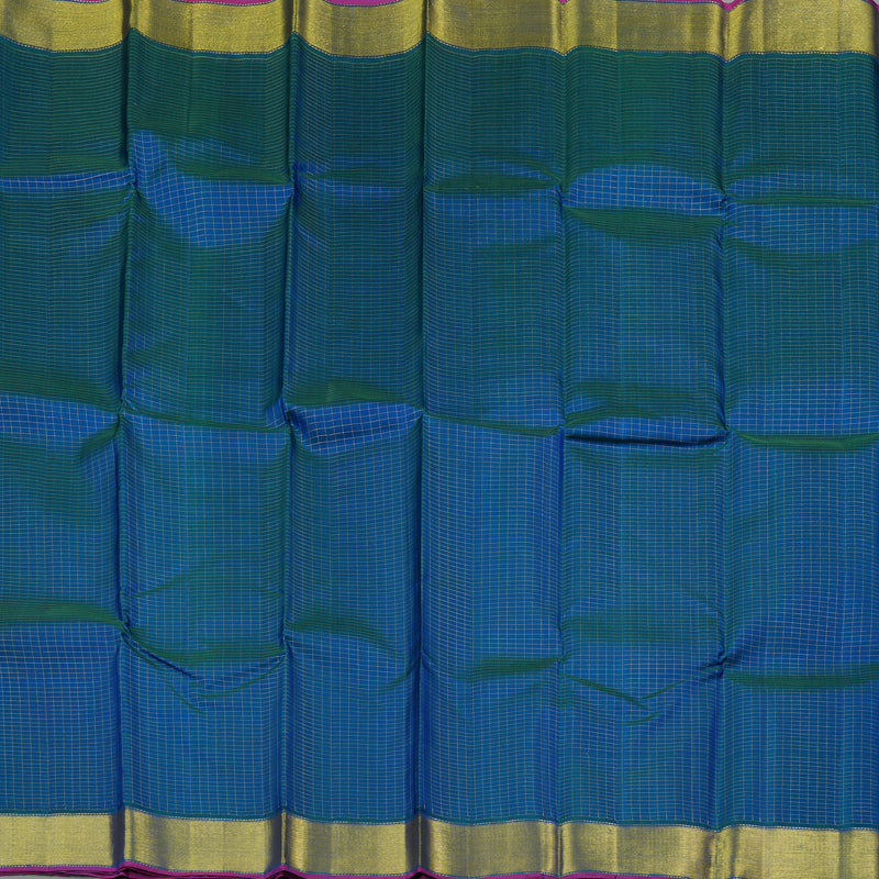 Hayagrivas Peacock Blue Handloom Kanjivaram Silk Saree BBD356E7-3