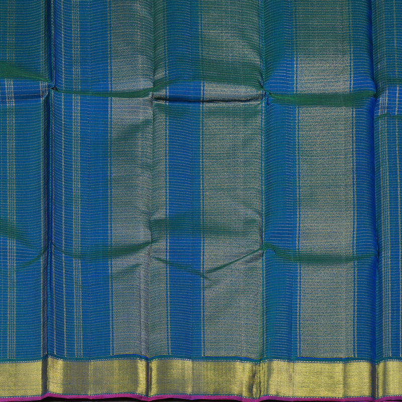 Hayagrivas Peacock Blue Handloom Kanjivaram Silk Saree BBD356E7-3