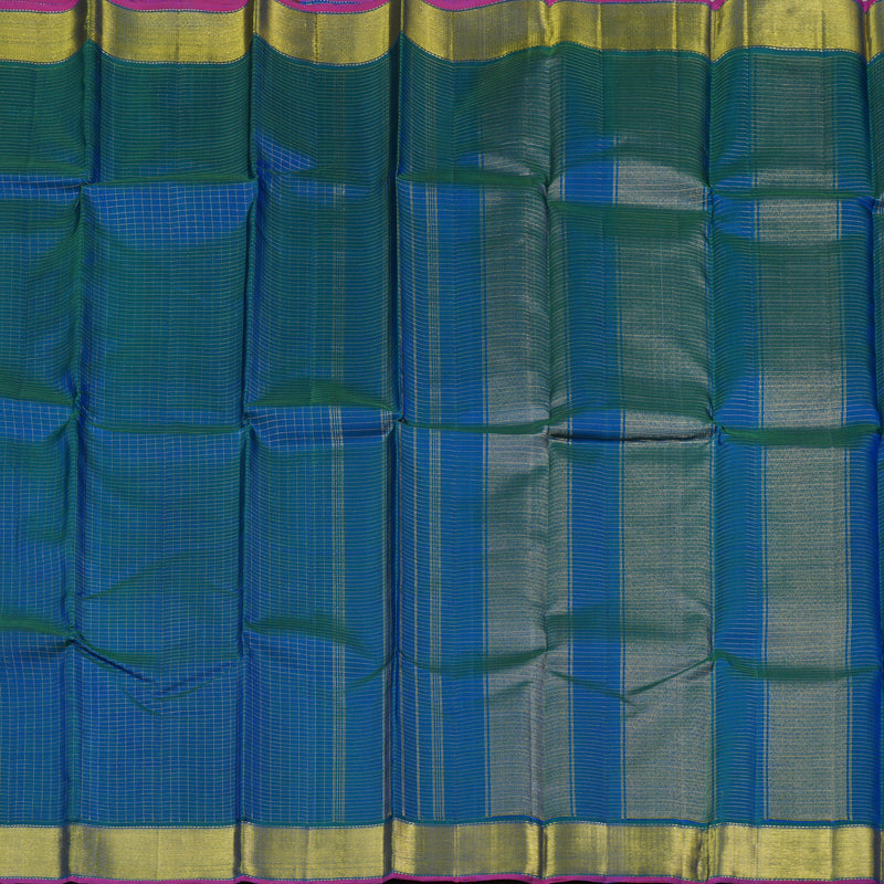 Hayagrivas Peacock Blue Handloom Kanjivaram Silk Saree BBD356E7-3