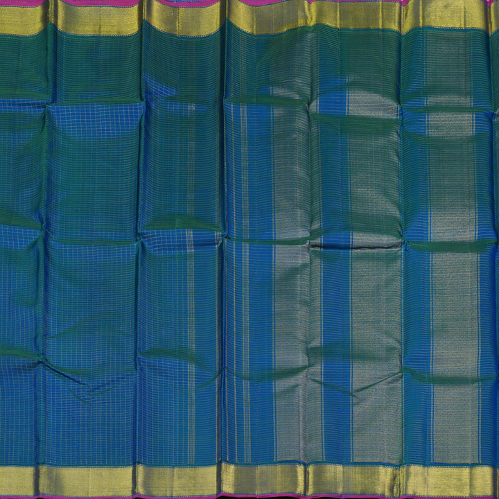 Hayagrivas Peacock Blue Handloom Kanjivaram Silk Saree BBD356E7-3