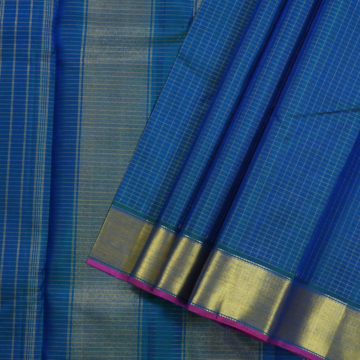 Hayagrivas Peacock Blue Handloom Kanjivaram Silk Saree BBD356E7-3