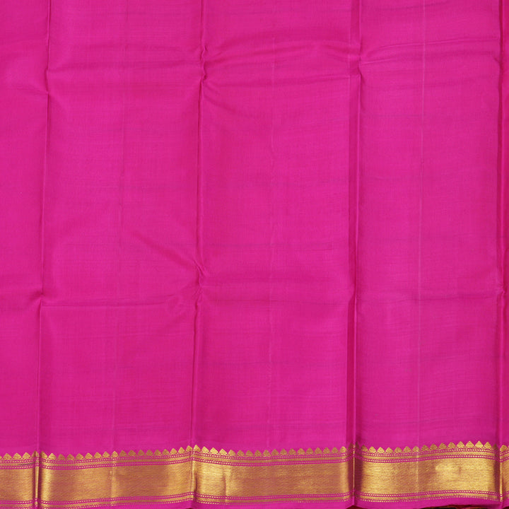 Hayagrivas Yellow Kanjivaram Silk Saree with Pink Border BBD357E4-5