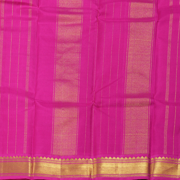 Hayagrivas Yellow Kanjivaram Silk Saree with Pink Border BBD357E4-5