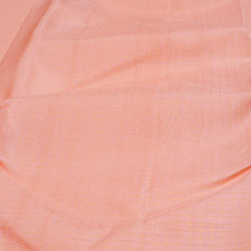 Hayagrivas Peach Pink Handloom Kanjivaram Silk Saree with Peach Orange Border BBD357E5-2
