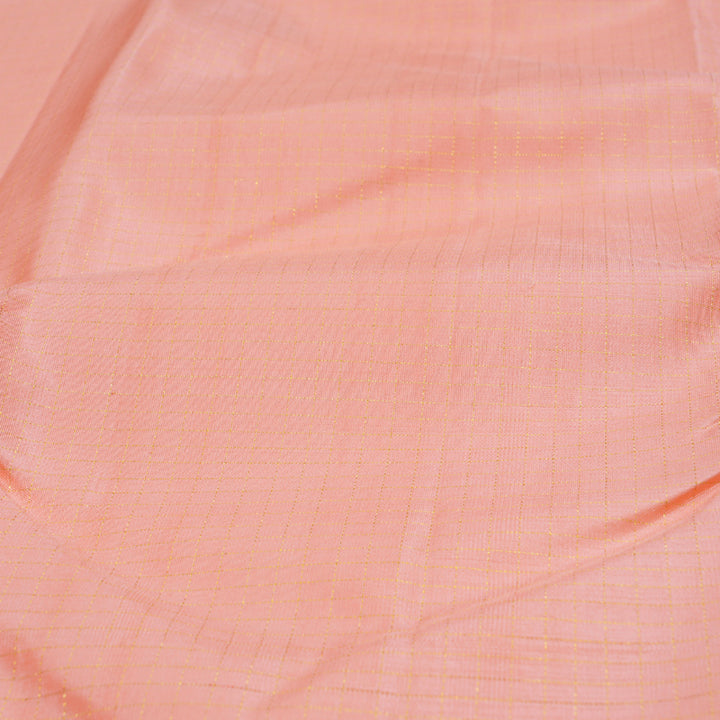 Hayagrivas Peach Pink Handloom Kanjivaram Silk Saree with Peach Orange Border BBD357E5-2