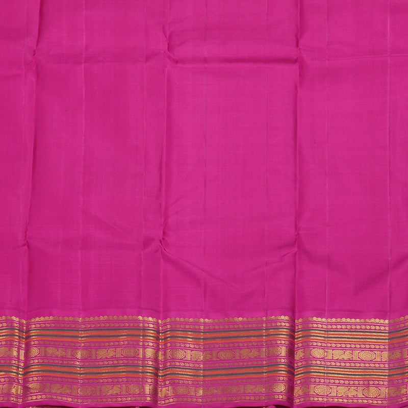 Hayagrivas Half White Kanjivaram Silk Saree with Pink Border BBD362E3-2