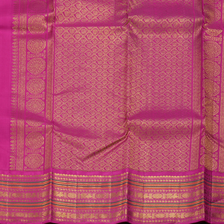 Hayagrivas Half White Kanjivaram Silk Saree with Pink Border BBD362E3-2