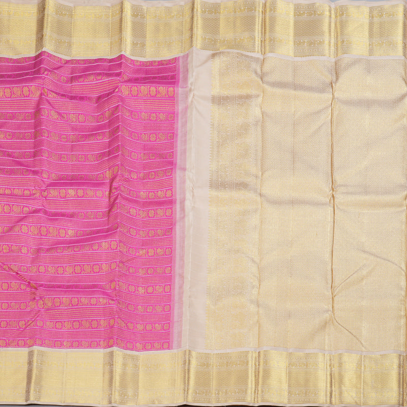 Hayagrivas Pink Kanjivaram Silk Saree with Sandal  Border - BBD368E2-1