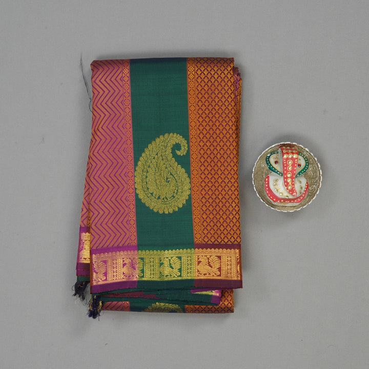 Hayagrivas Handloom Multicolour Kanjivaram Silk Saree BBD369E4-1