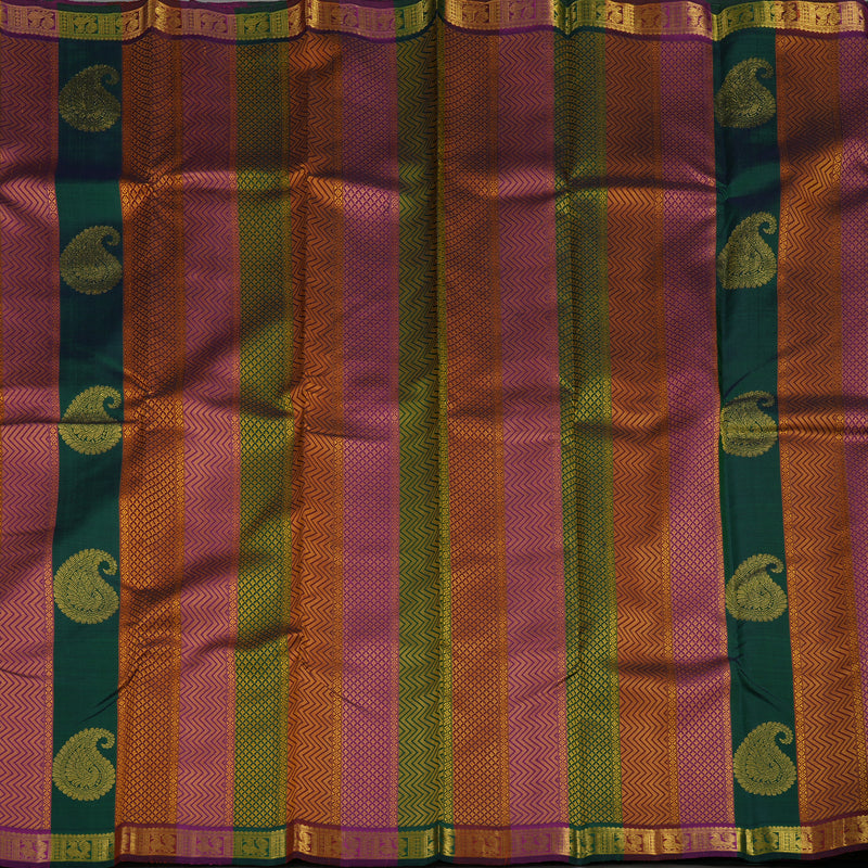 Hayagrivas Handloom Multicolour Kanjivaram Silk Saree BBD369E4-1