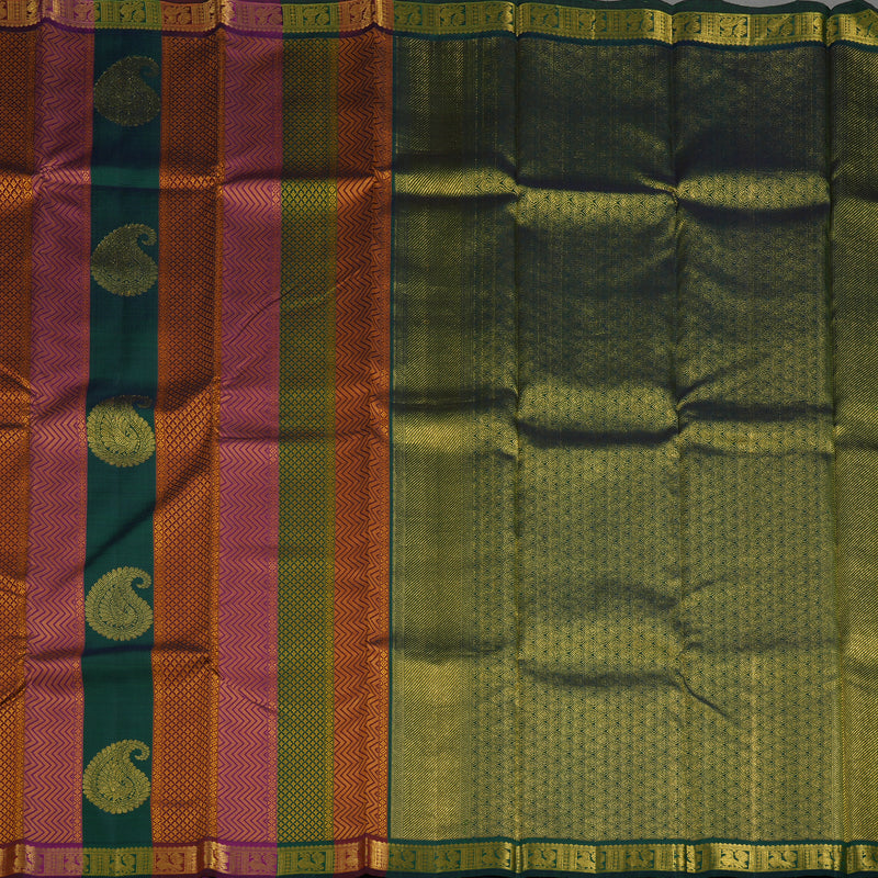 Hayagrivas Handloom Multicolour Kanjivaram Silk Saree BBD369E4-1
