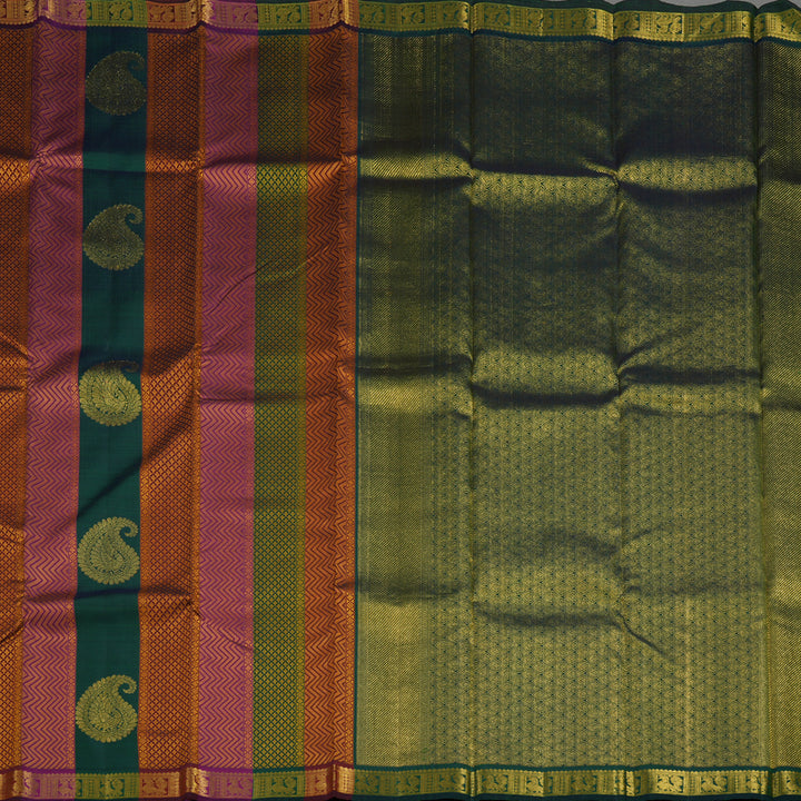 Hayagrivas Handloom Multicolour Kanjivaram Silk Saree BBD369E4-1