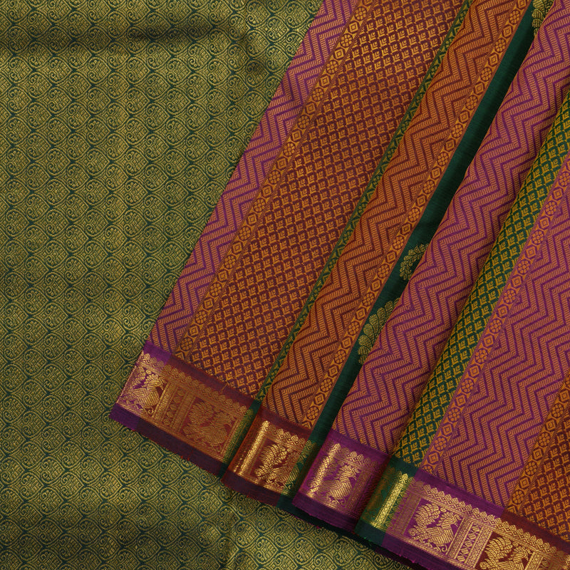 Hayagrivas Handloom Multicolour Kanjivaram Silk Saree BBD369E4-1