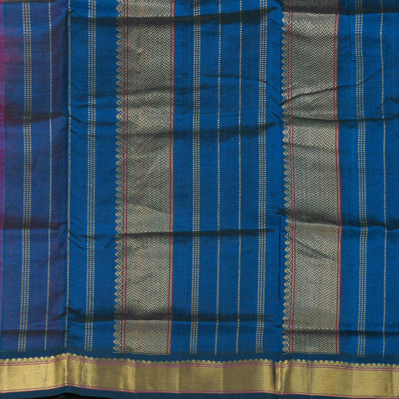 Hayagrivas Handloom Dark Pink With Dark blue Border Silk Cotton Saree BBD385F1-3