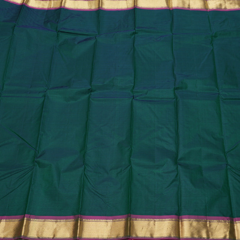 Hayagrivas Bottle Green Kanjivaram Silk Saree with Mandhalir Border - BBD390F1-114