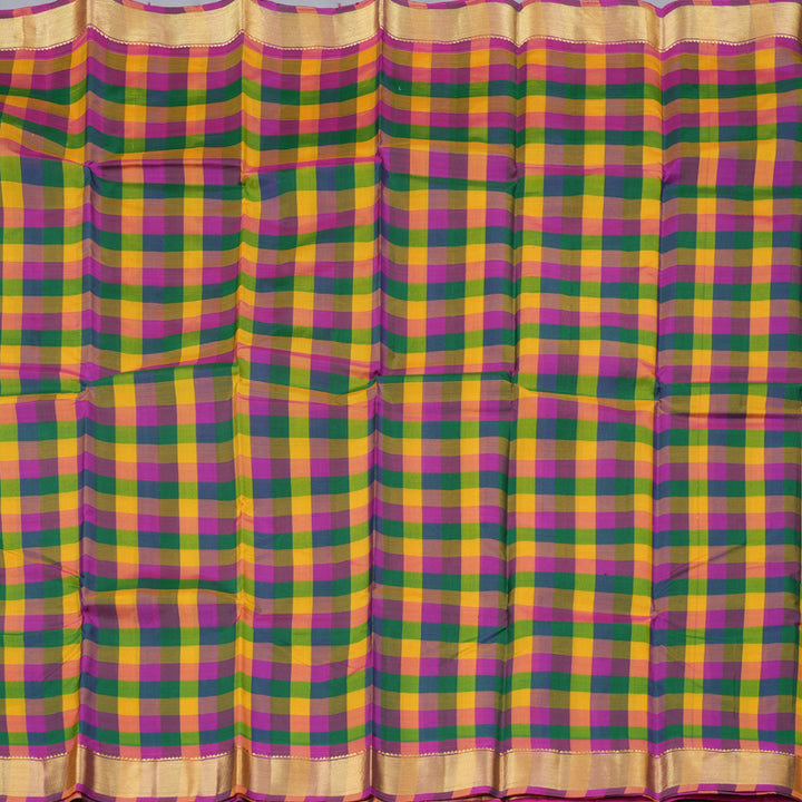 Hayagrivas Handloom Kanjivaram Silk Saree in Exquisite Multicolor Checks BBD390F1-24