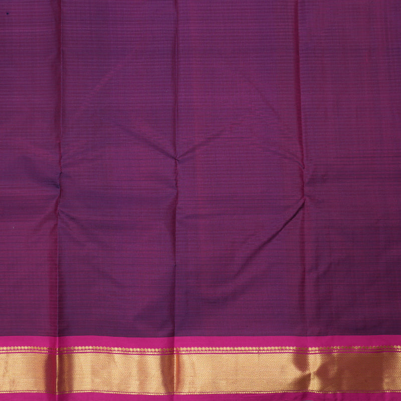 Hayagrivas Blue Kanjivaram Silk Saree with Magenta Border -BBD390F1-99