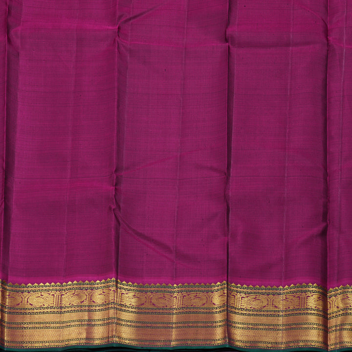 Hayagrivas Bottle Green Paai Kattam Handloom Kanjivaram Silk Saree with Purple Border BBD399F4-1