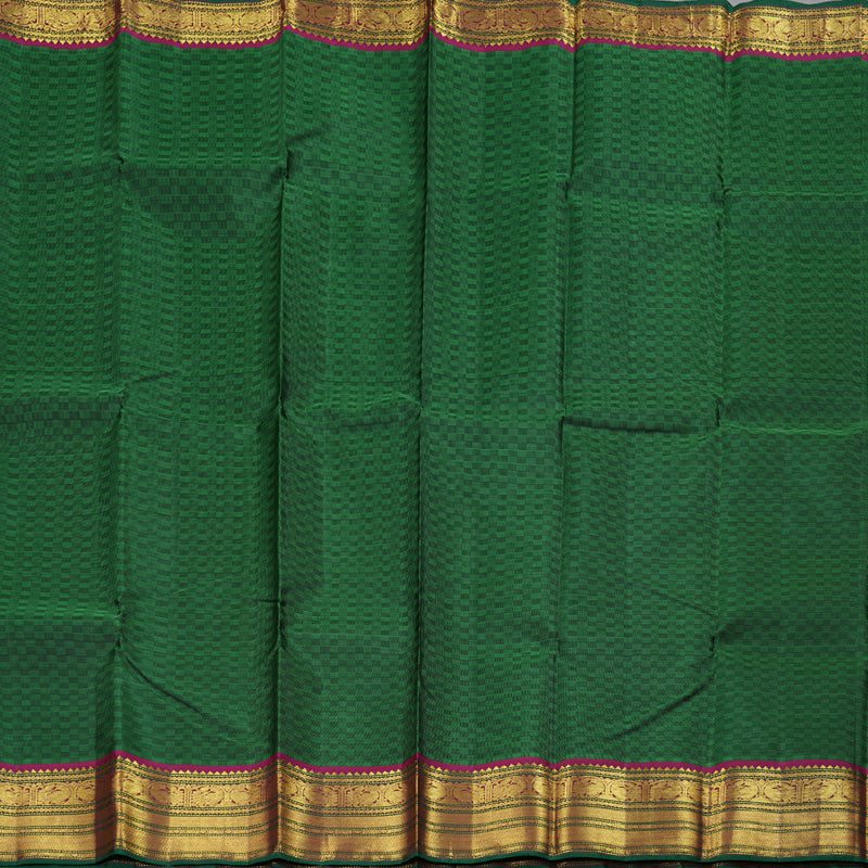 Hayagrivas Bottle Green Paai Kattam Handloom Kanjivaram Silk Saree with Purple Border BBD399F4-1