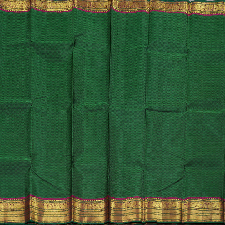 Hayagrivas Bottle Green Paai Kattam Handloom Kanjivaram Silk Saree with Purple Border BBD399F4-1