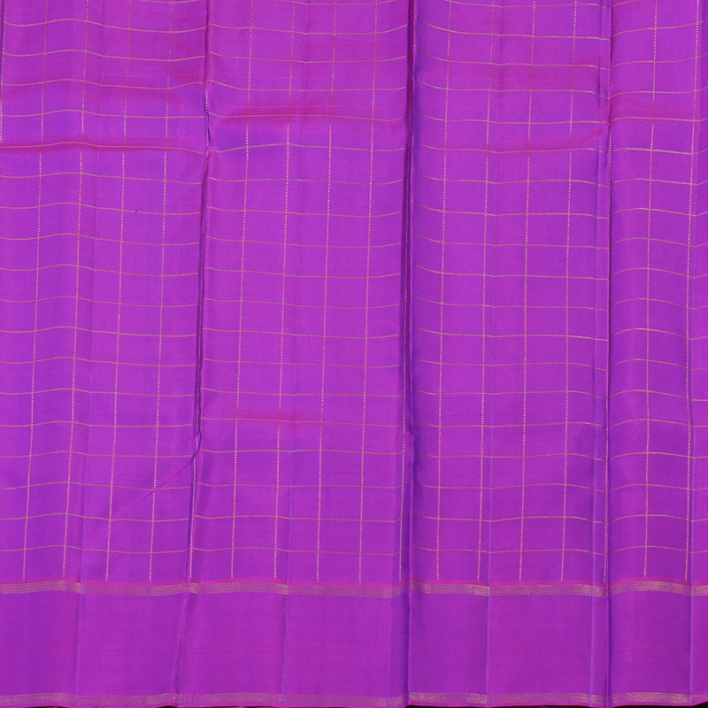 Hayagrivas Handloom Kanjivaram silk saree in attractive Blue with purple Jari checks BBD3D7-2