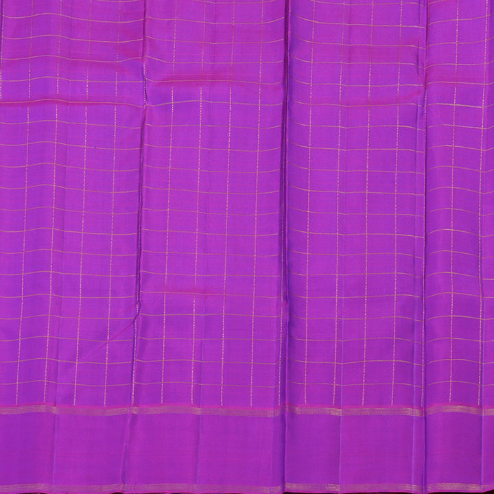 Hayagrivas Handloom Kanjivaram silk saree in attractive Blue with purple Jari checks BBD3D7-2