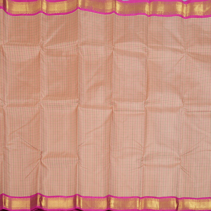 Hayagrivas Peach Pink Kanjivaram Silk Saree with Pink Border BBD407F3-1