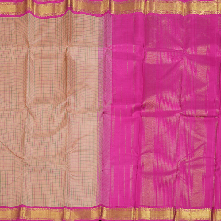 Hayagrivas Peach Pink Kanjivaram Silk Saree with Pink Border BBD407F3-1