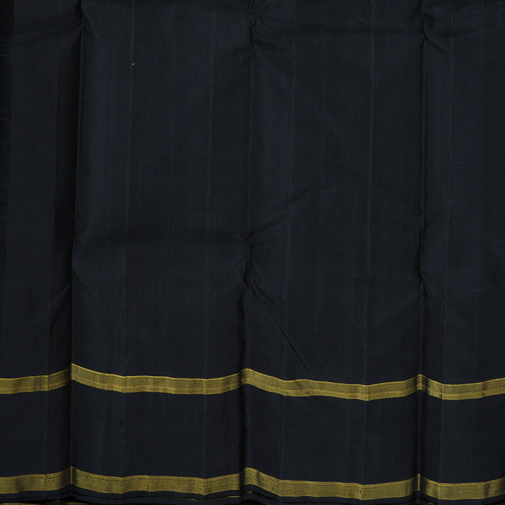 Hayagrivas Half White Kanjivaram Silk Saree with Black Border BBD409F4-1