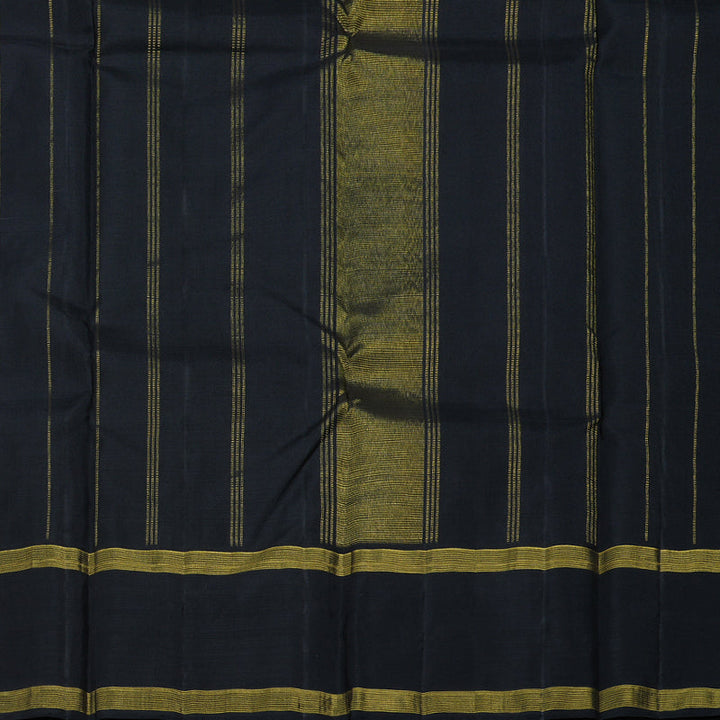 Hayagrivas Half White Kanjivaram Silk Saree with Black Border BBD409F4-1