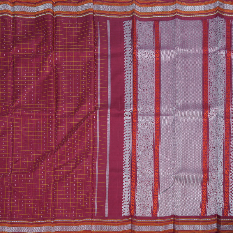 Hayagrivas Maroon Kanjivaram Silk Saree with Maroon Border BBD409F5-2